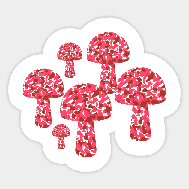 Terracotta spotted mushrooms Sticker by Gerchek